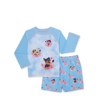 PAW PATROL RASH GUARD  SWIM TRUNKS SET - BOYS - MULTIPLE SIZES - NEW