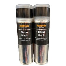 SATIN BLACK SPRAY PAINT 300ML 2X CANS HALFORDS