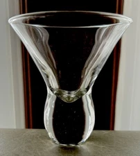 Vintage Martini/ Cocktail, Stemless, Round Bottom, Set of 2 Clear Glass 3 oz.