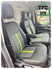 SEAT COVERS FOR FORD TRANSIT CUSTOM 2+1 FULL ECO LEATHER NEW DESIGN