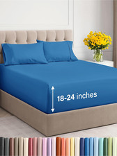 Cooling Extra Deep Twin XL Sheet Set - 4 Piece Luxury Bedding - Royal Blue