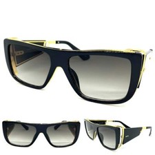 Mens or Women Classic Elegant Vintage Retro Style SUNGLASSES Black  Gold Frame