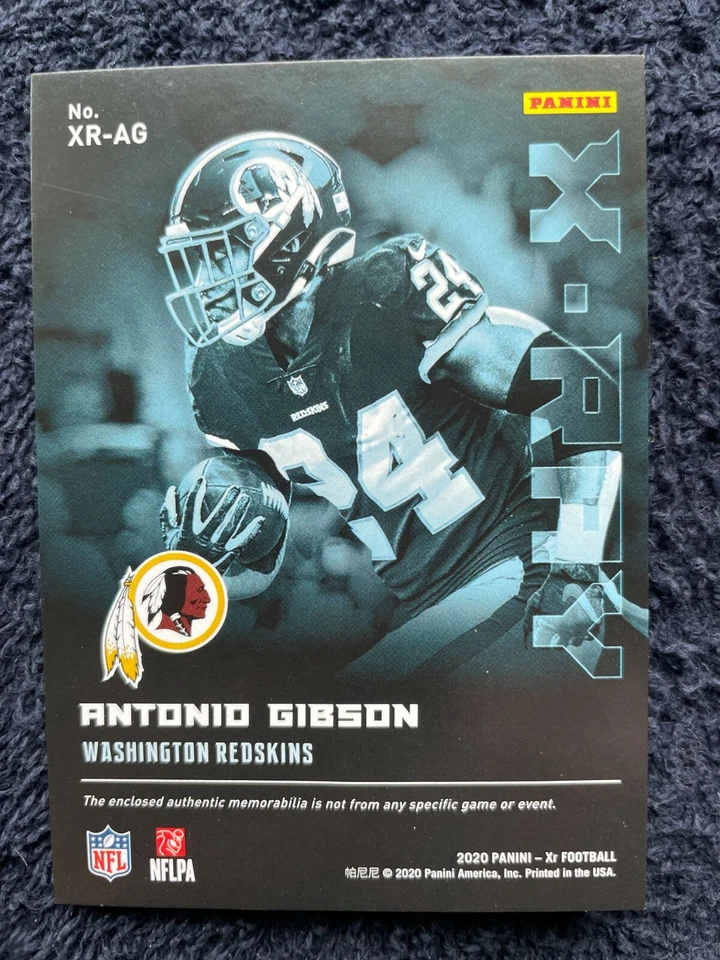 Antonio Gibson #XR-AG - 2020 Panini XR Football - X-Ray Blue Rookie Parallel /49 - Image 2 of 2