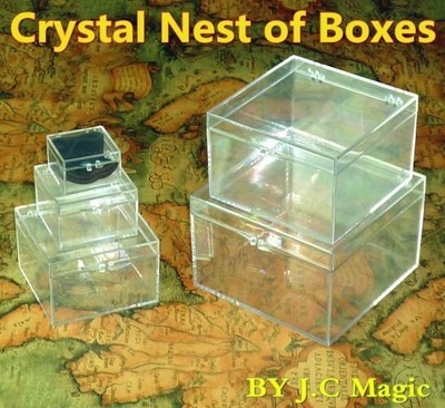 Crystal Nest of Boxes By J.C Magic Coin into Box Magic Trick Coin Escape Gimmick