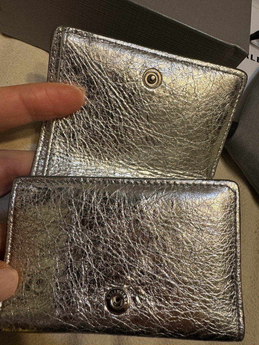 小物 balenciaga paper mini wallet silver Balenciaga Papier Metallic Mini Wallet. | eBay