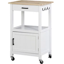 Kitchen Island Cart on Wheels Storage Cabine Rolling Kitchen Cart with Side Hook