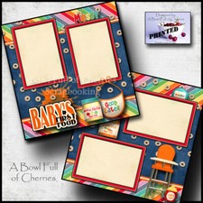 1st FOODS  2 premade scrapbook pages paper printed BABY boy girl CHERRY 0313