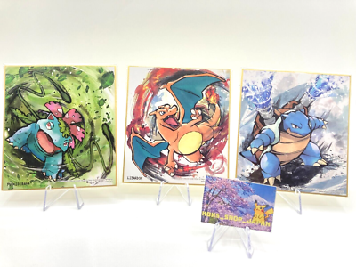 Pokemon Venusaur Charizard Blastoise Shikishi Art Card 3set BANDAI
