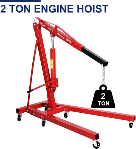 2Ton Mobile Hydraulic Folding Engine Crane Stand Jack Workshop Hoist Lift Lifter - Picture 2 of 21
