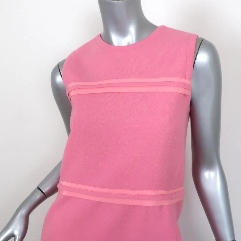 Mini Vestido Victoria Victoria Beckham Rosa Satinado Bordado Lana Crepé Talla EE. UU. 0 Foto 2 de 4