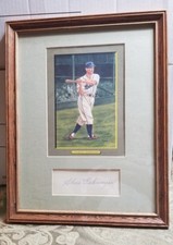 Detroit Tigers MECHANICAL MAN HOF 49 Charles Gehringer Signed CARD Photo FRAMED