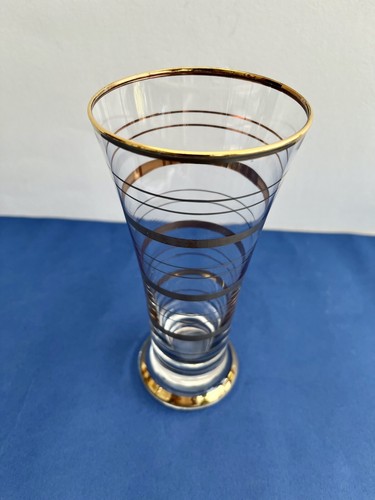 VINTAGE GOLD BANDED PILSNER LAGER GLASS - GREAT CONDITION - Picture 3 of 6