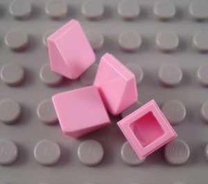 New LEGO Lot of 4 Dark Tan 1x2x2//3 Mini Slope Pieces