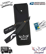 Professional Barber Hair Shaving Razor Straight Edge Folding Knife + 10 Blades