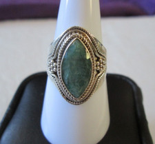 Kagem Zambian Emerald Sterling Silver Ring Size 8 