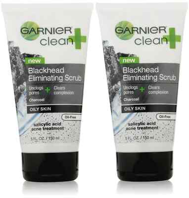 NEW Garnier Clean Scrub Blackhead Eliminating SCRUB 5.oz /145ml - (2 Pack)
