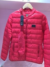 New Ladies Womens Karl Lagerfeld Jacket Size L Red Lightweight Down Designer