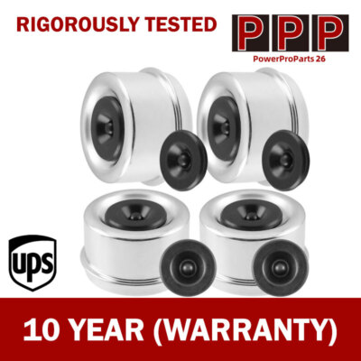 (4) Trailer Hub Caps 2.44'' Dust Covers with Rubber Plugs for 5200-6000 lb Axles