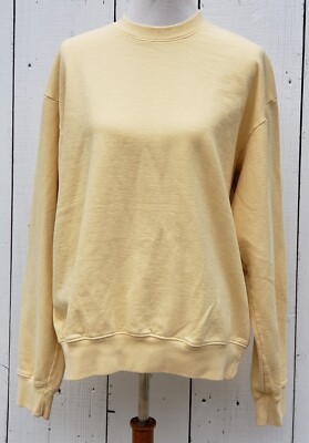 Sporty And Rich Women's Vintage Yellow Oversized Sweatshirt Cotton Sz M READ
