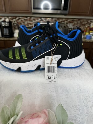 adidas Trae Unlimited Basketball Shoes Mens 12 Black Lucid Blue Bird IE0078