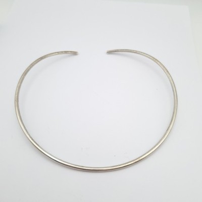 Massive Sterling Silber Drehmoment Halskette offenes Ende komplett UK punziert 25 g Halsreif