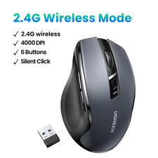 Wireless Mouse Bluetooth5.0 Mouse Ergonomic 4000DPI 6 Mute Buttons Mouse for Mac
