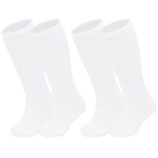 Sarfel Toddler Soccer Socks 2T-3T Girls 1-3T, 2 Pack Pure White &