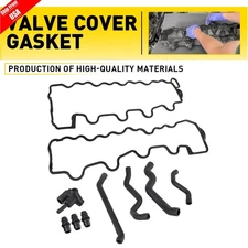 Engine Crankcase Breather Hose & Valve Cover Gasket Kit for Benz C55 CLK500