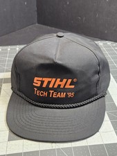 Vintage 1995 Stihl Tech Team Black Snapback Hat Cap Chainsaw Advertising Mohr's