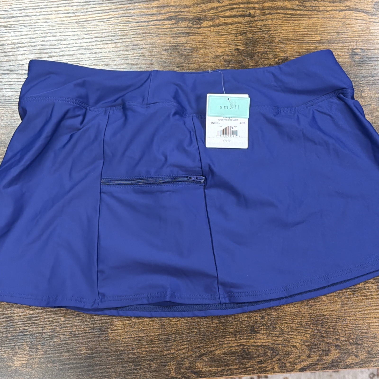 Sunsets Sporty Swim Skirt Indigo Blue Womens small new with tags