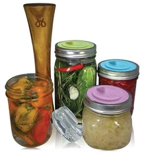 Canning kit. Complete DIY fermentation kit for wide mouth mason jars or pickl...