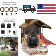 Easy Install Bird Feeder Camera Case Fits Multiple Security Cameras Outdoor Use