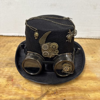 Victorian Steampunk Top Hat Goggles Industrial Gears Bullet Costume 3 style