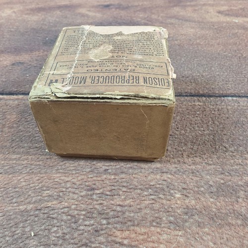 Edison Fonografo Riproduttore Modello H 4 Minuti Argento Fiera Antica Scatola 1910 - Foto 12 di 12