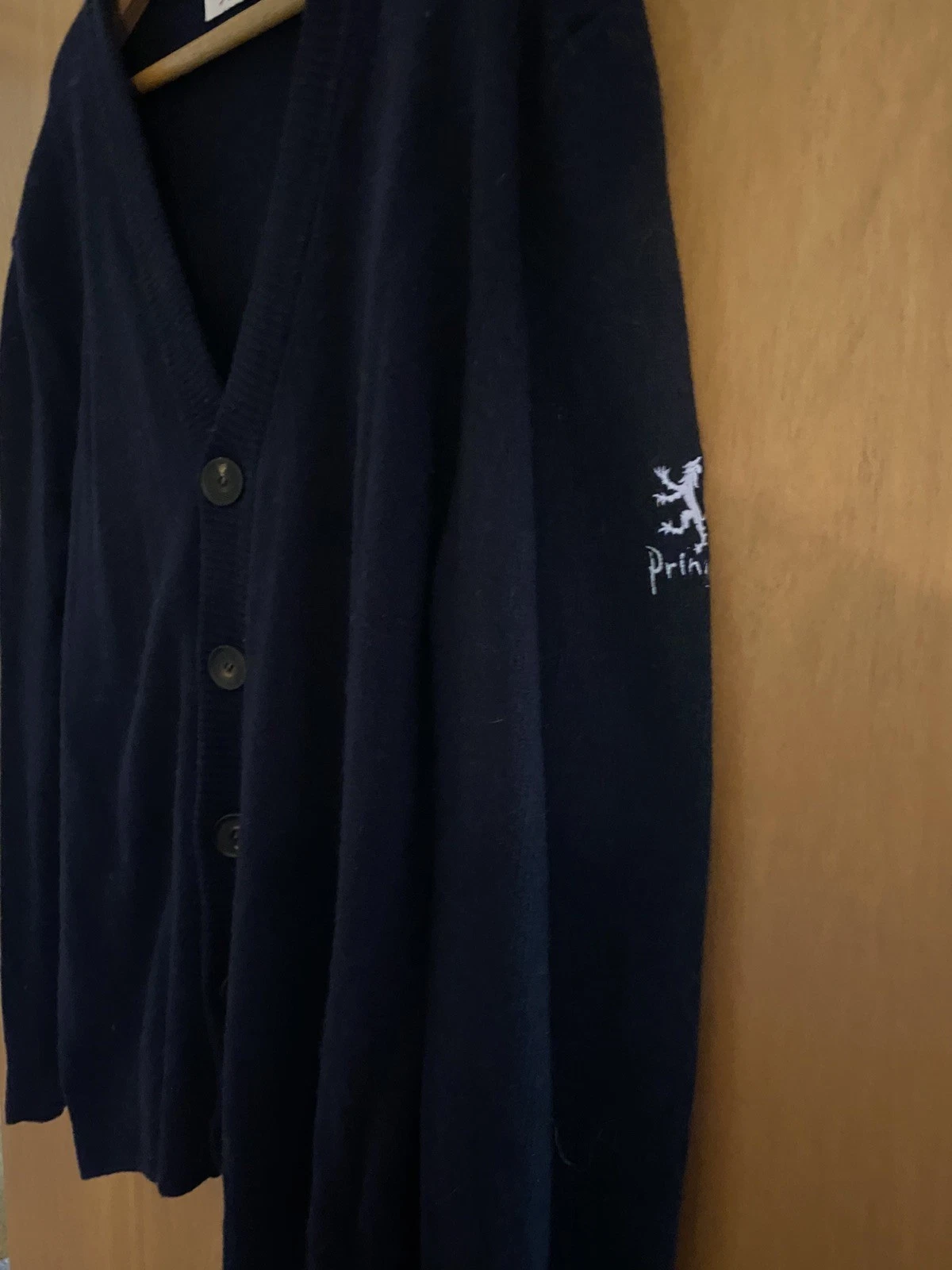 Men’s Pringle 1980’s Archive Lambswool Cardigan in Navy Blue size Large