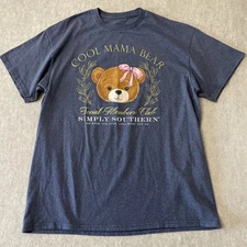 Simply Southern Women’s Size Large T-Shirt Cool Mama Bear Glitter 
