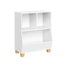 Bookshelf Toy Storage Organizer with 2 Cubbies  Spacious Bin White Playroom ...