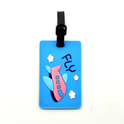 1PCS Airplane PVC Luggage Tag Travel Accessories ID Card for Students for Boys a