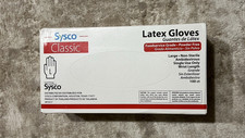 Sysco Classic Food Service Grade Latex Gloves Large 100 Ct Non Sterile NEW