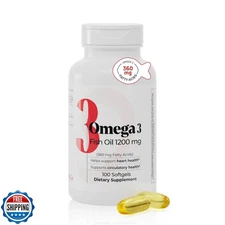 Nutra Nutrition Fish Oil 1200 mg – 360 mg Omega-3 Fatty Acids – Supports Hear