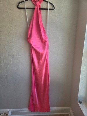 Retrofete New York Pink Satin Halter Gown Maxi Dress Open Back Womens 2 | eBay Retrofete New York Pink Satin Halter Gown Maxi Dress Open Back Womens 2 | eBay