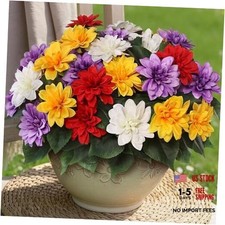 Bundles Artificial Dahlia Flowers for Outdoors Spring Summer 8 Mixed Color