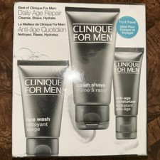 Clinique For Men Daily Repair Kit Anti-Age Moisturizer Face Wash Cream Shave NIB