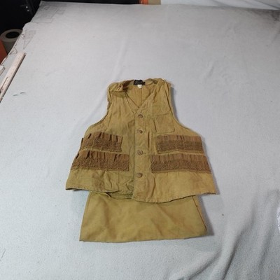 Vintage American Field Vest Mens Small Brown Canvas Hunting Game Bag Outdoor