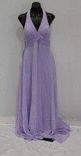 Azazie Women's Tessie V-Neck Pleated Chiffon Dress EH6 Lilac Size A8 NWT