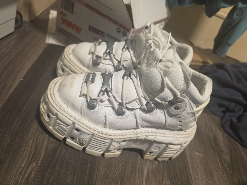 New Rock M-TANK106-C1 Unisex Plateau Schuhe, Leder, Weiß, Größe 40 - Bild 1 von 4