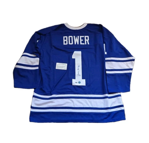 Johnny Bower Autographed Signed Jersey Hall Of Famer Leafs Authentics XL READ