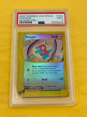 2003 Pokemon Aquapolis Porygon Reverse Holo Foil #103a/147 PSA 9