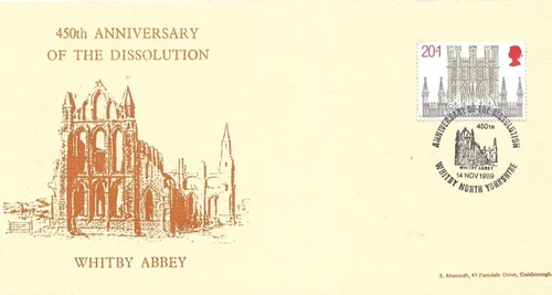 Misc GB Comm/FDC - 450th ASnn of the Dis Whitby Abbey  - 1989 (Misc206)