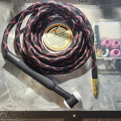 Ultraflex 150amp tig Hose #17 flex head TorchTIG Stubby Gas Lens ck